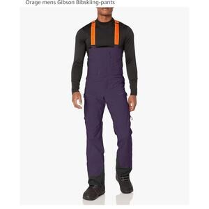 Orage Men’s Ski Snow Bib Pants Purple/Black Sz Large Waterproof Technical Shell